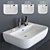 Elegant Ceramic Washbasins - GALASSIA SA02 3D model small image 1