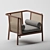 Vintage Cane Lounge Chair 3D model small image 1