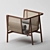 Vintage Cane Lounge Chair 3D model small image 3