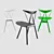 Modern Ren Dining Table & Piano Chair 3D model small image 2