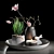 Delicate Magnolia Decor Set 3D model small image 1