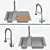 Stainless Steel Sink + Groove Mixer Tap 3D model small image 1