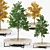 Tree Flowerbed: Green & Yellow Royalty 3D model small image 1
