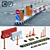 Parking Lot Builder Kit: Road Fences & Equipment 3D model small image 1