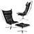 Sleek Falcon Chrome Chair 3D model small image 1