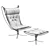 Sleek Falcon Chrome Chair 3D model small image 3