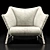 Pacific Green Kiribati Armchair - Exquisite Comfort in Every Detail 3D model small image 1