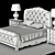 Elegant Thomasville Upholstered Sleigh Bed & Lucca Night Stand 3D model small image 2