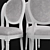French Style Dining Chair Set 3D model small image 2