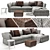 Flexform Newbridge Bangkok Clarke: Deluxe Sofa, Table & Ottoman 3D model small image 1