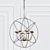 Elegant Gold Orbit Chandelier 3D model small image 1