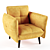 Molto Mustard Armchair 3D model small image 1