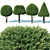 Premium Taxus Baccata Topiary Set 3D model small image 2