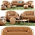 Elegant Furrow Collection: Sofa, Armchair & Accessories 3D model small image 1