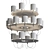 Sleek Lines Glass Chandelier 3D model small image 2