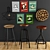 Essential Bar Set: Accessories & Chairs 3D model small image 1