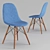 Mid-Century Eiffel Dining Chair Set 3D model small image 1