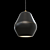 Elegant Brass Black Pendant Light 3D model small image 1