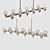 Golden Glass Chandelier Pendant 3D model small image 1