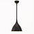 Modern Agnes Small Pendant in Matte Black with Gilded Interior 3D model small image 1