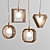 Modern Geometric Pendant: Wood and Brass 3D model small image 1