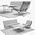 Barcelona Sofa Set with Coffee Table 3D model small image 3