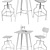 Signal Retto Bar Table Set 3D model small image 3