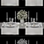 White Bouquet Table Setting 3D model small image 3