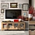 Reclaimed Wood Media Console - Stylish and Spacious 3D model small image 1