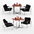 Sleek Chrome Leather Lounge Chairs 3D model small image 1