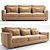Elegant Borgonuovo 3-Seater Sofa 3D model small image 1