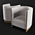 Elegant Adeline Armchair - Comfortable and Stylish 3D model small image 1