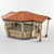 Rustic Garden Rotunda: Customizable Log Cabin Design 3D model small image 1