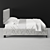 Sleek Square Back Bed: Timeless Elegance 3D model small image 2