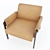 Brazilian Modernist Inspired Leather Chair 3D model small image 2