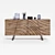 Modern Walnut Buffet with 4 Doors 3D model small image 1