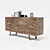 Modern Walnut Buffet with 4 Doors 3D model small image 2