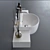 Elegant M2 Ceramic Washbasin 3D model small image 2