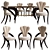 Italian Dining Set: Waves Collection 3D model small image 1