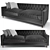 Elegance in Charcoal: Velvet Sofa 3D model small image 1