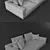 Flexform Detailed Sofa with Unwrapped UVW 3D model small image 2