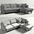 Modern Morgan Sofa Corner with Ottoman 3D model small image 3