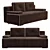 Brazilian Chic Velvet Brown Sofa 3D model small image 1