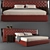 Sleek Modern Bed Model 3D model small image 1