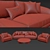 Beaumont Collection: Sofa, Armchair & Pillow 3D model small image 3