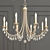 Antiqued Gold 8-Light Chandelier 3D model small image 1