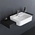 Strada II T2993: Stylish Semi-Inset Ceramic Washbasin 3D model small image 1