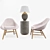 Modern Chic  Crosby Side Table & Mylo Chair 3D model small image 1