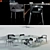 Luxury Henge Saetta Table Set 3D model small image 3