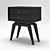 Elegant Black Lacquer Bedside Table 3D model small image 2